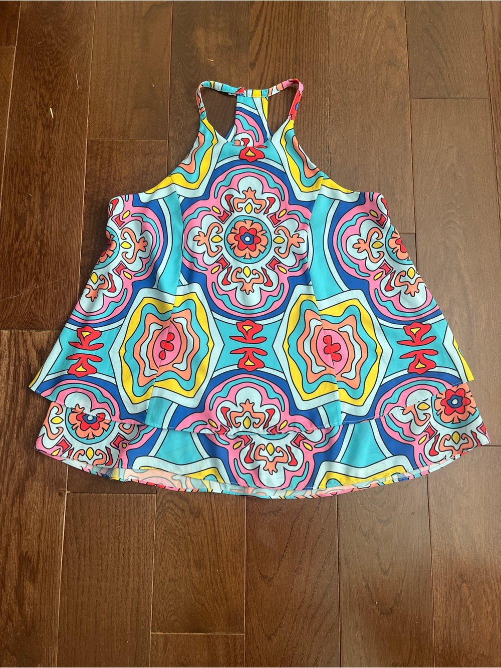 Crosby Colorful Geometric Halter Tank Top